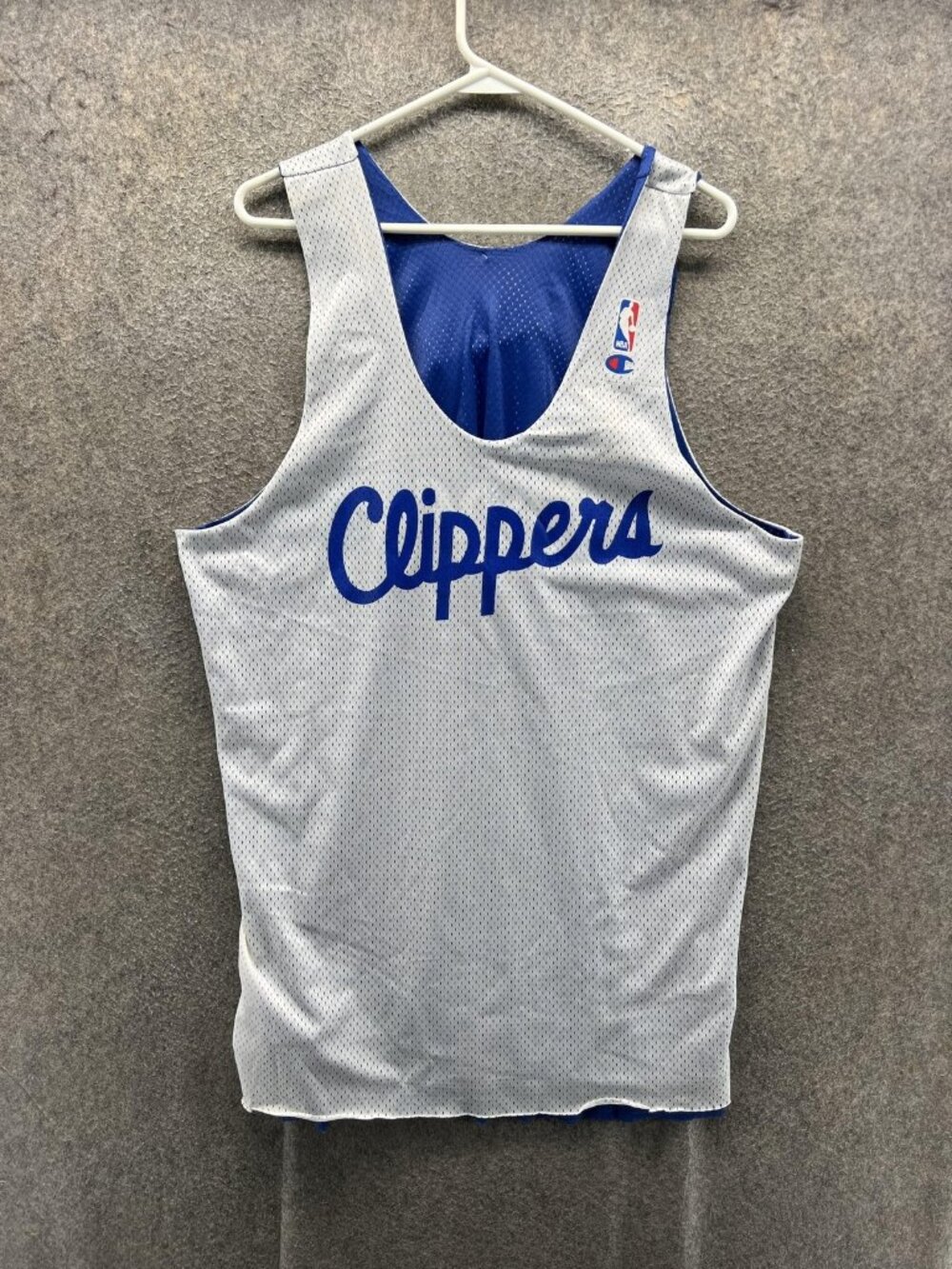 Vintage Los Angeles Clippers Jersey Mens XL Blue White NBA Champion Reversible